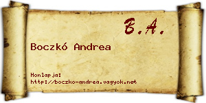 Boczkó Andrea névjegykártya