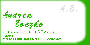 andrea boczko business card